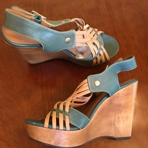 Steve Madden Teal Turnpyke Wedges